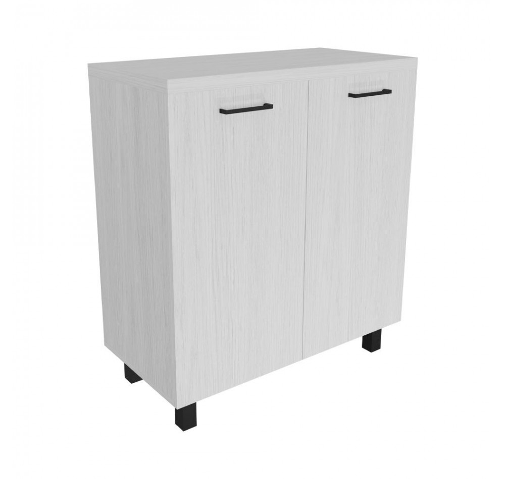 Креденция 2 двери Ясень Анкор белый 800х400х900 LuxWork PRO Black