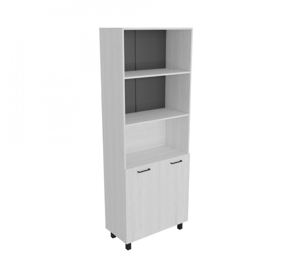 Шкаф для документов Ясень Анкор белый 800х400х2100 LuxWork PRO Black