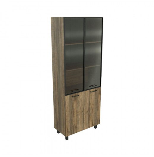 Шкаф для документов Дуб Самдал 800х400х2100 LuxWork PRO Black