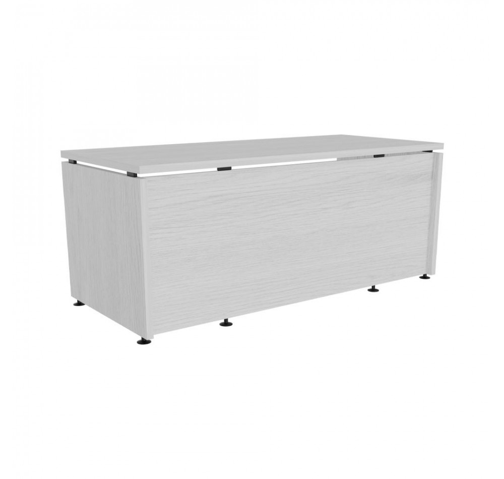 Стол руководителя Ясень Анкор белый 1800х800х750 LuxWork PRO Black