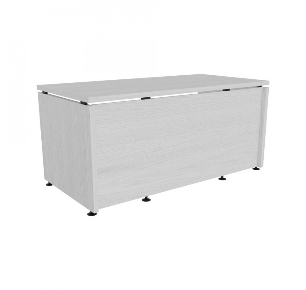 Стол руководителя Ясень Анкор белый 1600х800х750 LuxWork PRO Black