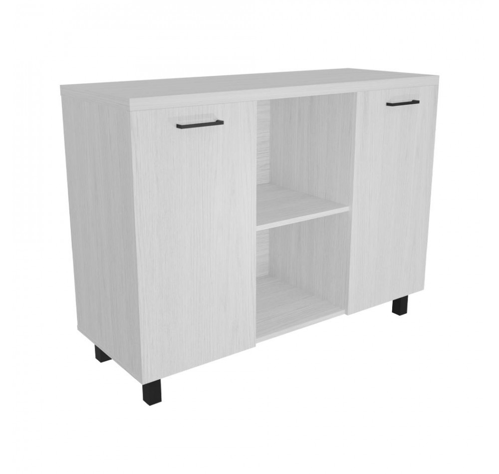 Тумба многофункциональная Ясень Анкор белый 1200х450х900 LuxWork PRO Black