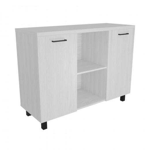 Тумба многофункциональная Ясень Анкор белый 1200х450х900 LuxWork PRO Black