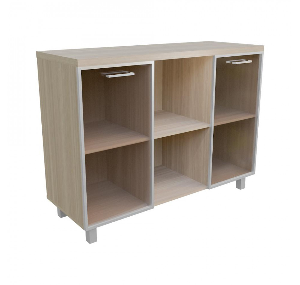Тумба многофун. со стекл.(бронза) Ясень Шимо светлый 1200х450х900 LuxWork PRO