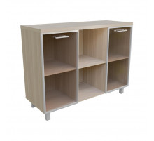 Тумба многофун. со стекл.(бронза) Ясень Шимо светлый 1200х450х900 LuxWork PRO