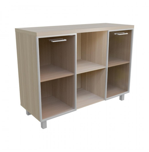 Тумба многофун. со стекл.(бронза) Ясень Шимо светлый 1200х450х900 LuxWork PRO