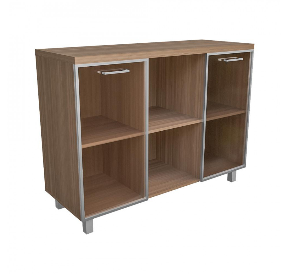 Тумба многофун. со стекл.(бронза) Ясень Шимо темный 1200х450х900 LuxWork PRO