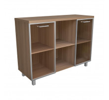 Тумба многофун. со стекл.(бронза) Ясень Шимо темный 1200х450х900 LuxWork PRO