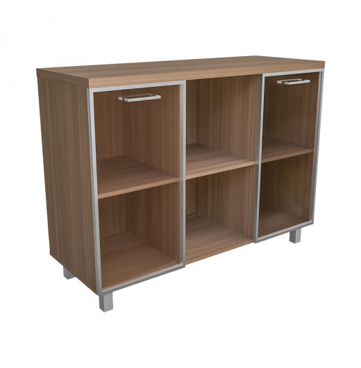Тумба многофун. со стекл.(бронза) Ясень Шимо темный 1200х450х900 LuxWork PRO