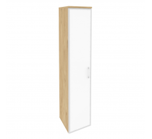 Шкаф высокий узкий левый O.SU-1.10R(L) white Тиквуд светлый (ШхГхВ) 400х420х1977