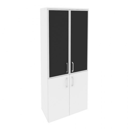 Шкаф высокий широкий O.ST-1.2R black Белый бриллиант (ШхГхВ) 800х420х1977