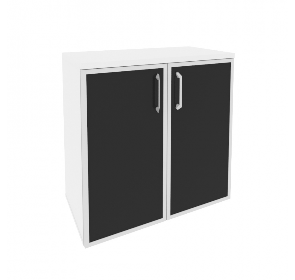 Шкаф низкий широкий O.ST-3.2R black Белый бриллиант (ШхГхВ) 800х420х823