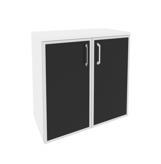Шкаф низкий широкий O.ST-3.2R black Белый бриллиант (ШхГхВ) 800х420х823