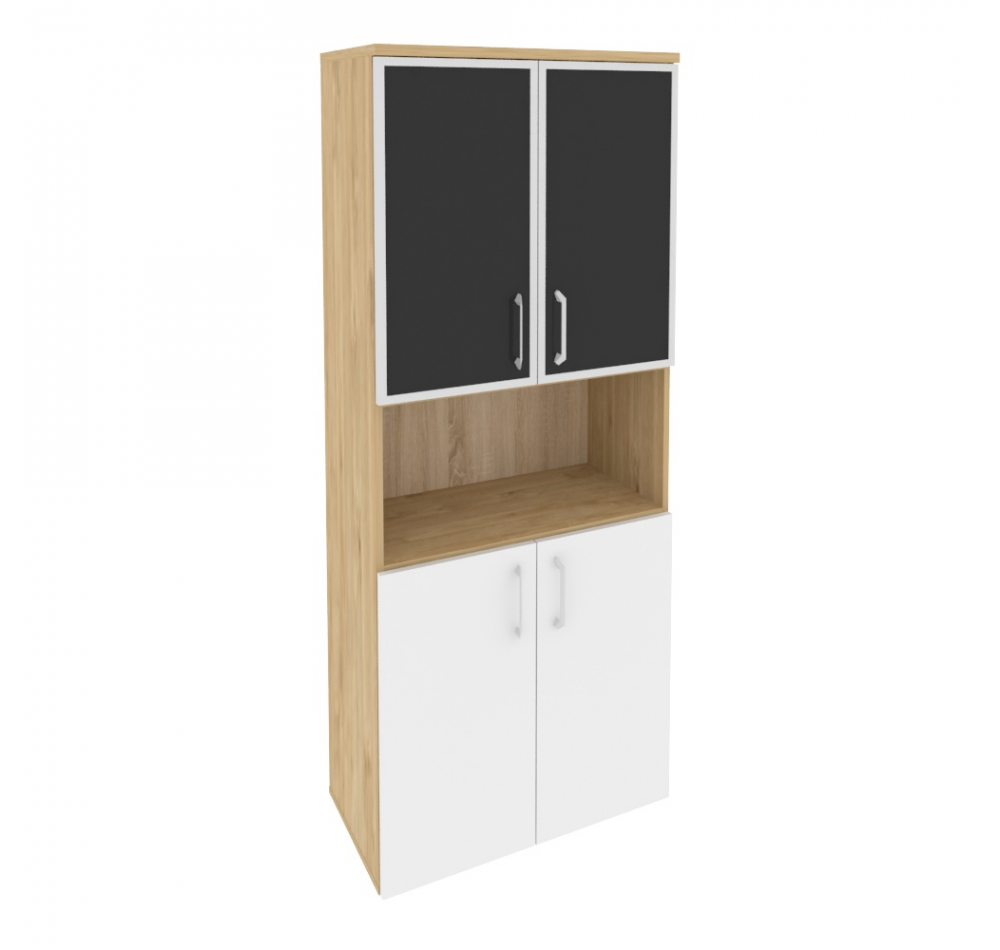 Шкаф высокий широкий O.ST-1.4R black Тиквуд светлый (ШхГхВ) 800х420х1977