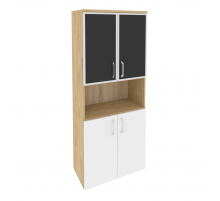 Шкаф высокий широкий O.ST-1.4R black Тиквуд светлый (ШхГхВ) 800х420х1977