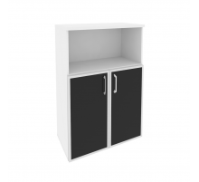 Шкаф средний широкий O.ST-2.2R black Белый бриллиант (ШхГхВ) 800х420х1207