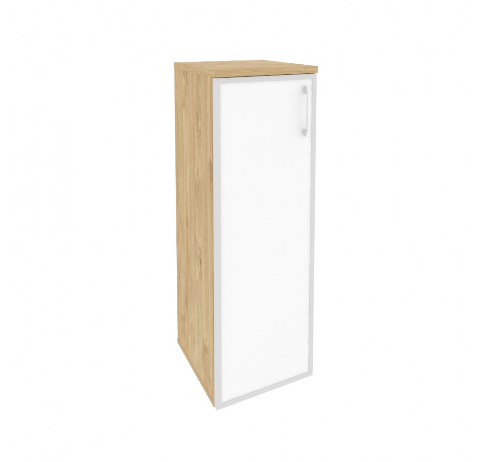 Шкаф средний узкий левый O.SU-2.4R(L) white Тиквуд светлый (ШхГхВ) 400х420х1207
