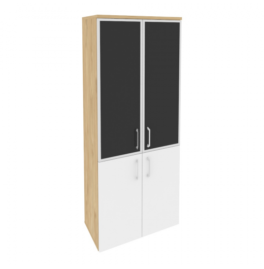 Шкаф высокий широкий O.ST-1.2R black Тиквуд светлый (ШхГхВ) 800х420х1977