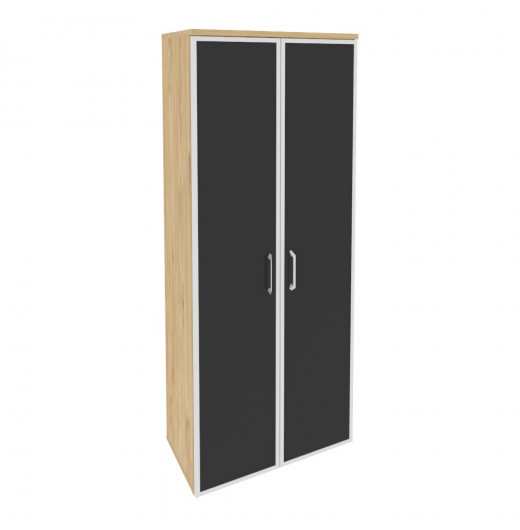 Шкаф высокий широкий O.ST-1.10R black Тиквуд светлый (ШхГхВ) 800х420х1977
