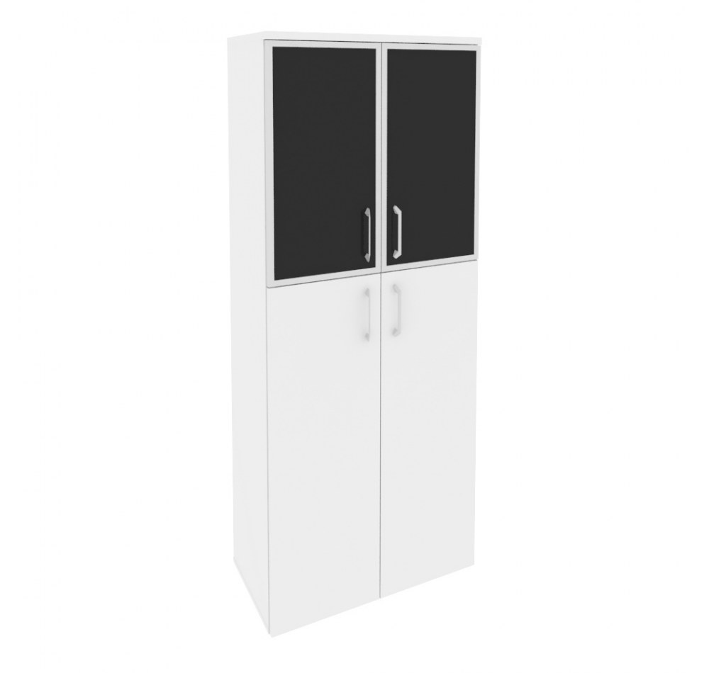Шкаф высокий широкий O.ST-1.7R black Белый бриллиант (ШхГхВ) 800х420х1977