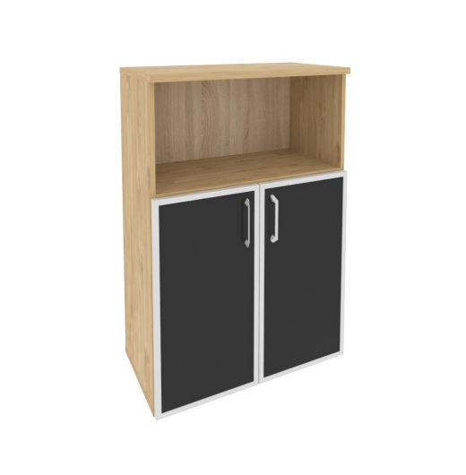 Шкаф средний широкий O.ST-2.2R black Тиквуд светлый (ШхГхВ) 800х420х1207