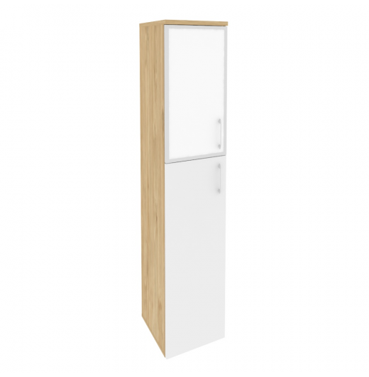 Шкаф высокий узкий левый O.SU-1.7R(L) white Тиквуд светлыйБелый (ШхГхВ) 400х420х1977