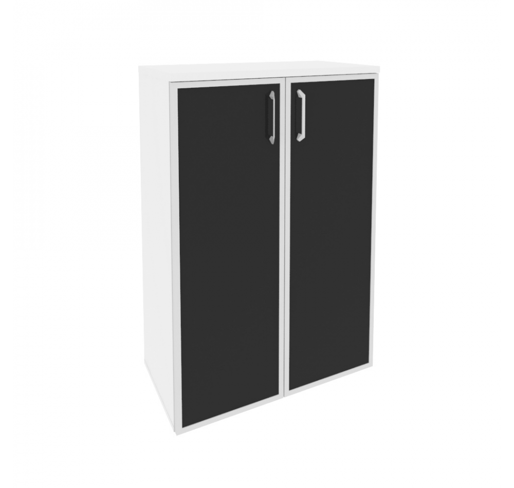 Шкаф средний широкий O.ST-2.4R black Белый бриллиант (ШхГхВ) 800х420х1207