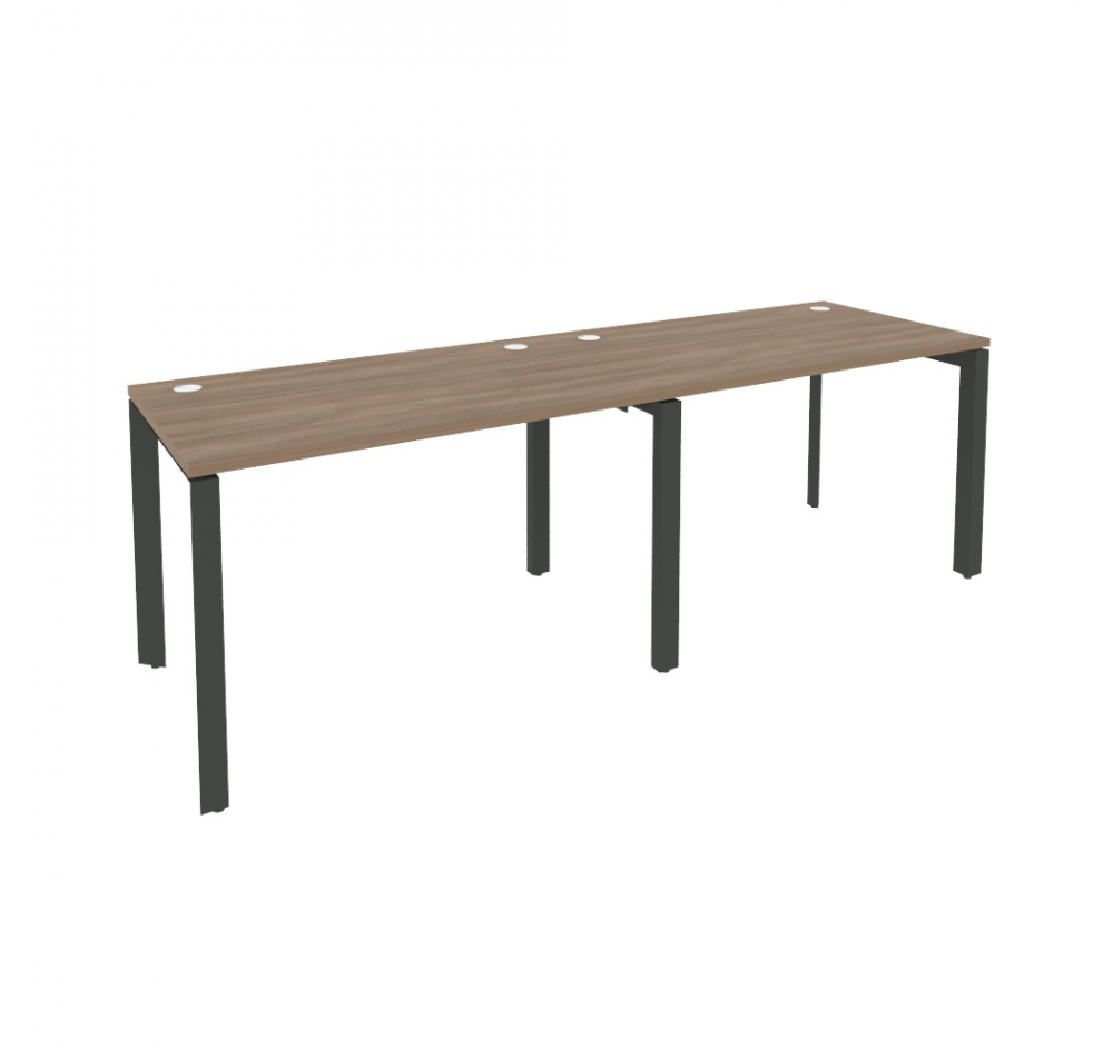 Рабочая станция на П-образном м/к (белый металл) O.MP-RS-2.2.7 Белый бриллиант (ШхГхВ) 2360*720*750