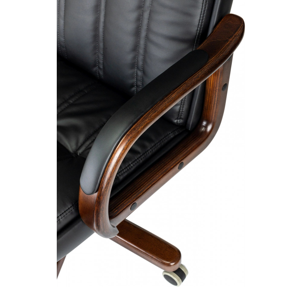 Кресло руководителя Бюрократ T-9932Walnut черный эко.кожа крестов. металл/дерево