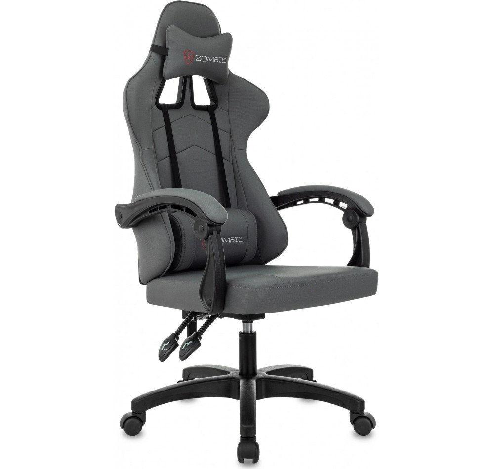 Кресло игровое Zombie Zoom Fabric серый Neo Grey крестов. пластик