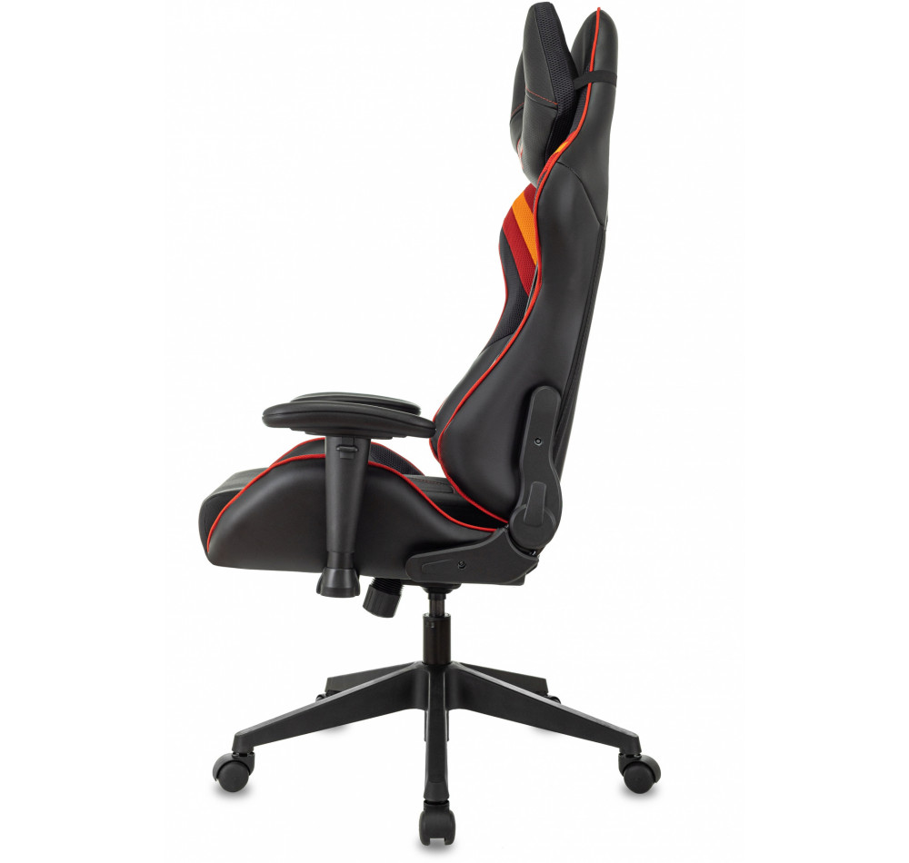 Кресло игровое Zombie VIKING 4 AERO черный/красный ткань/эко.кожа с подголов. крестов. пластик