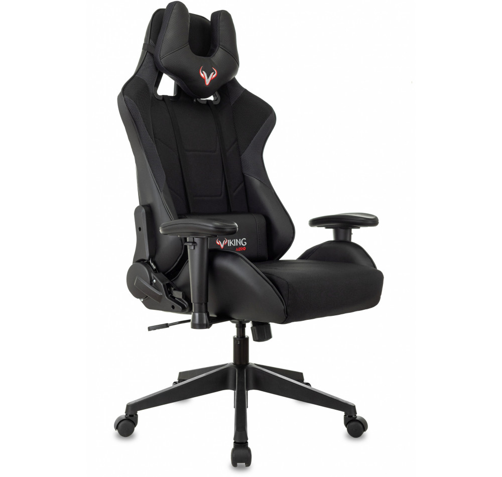 Кресло игровое Zombie VIKING 4 AERO Edition черный ткань/эко.кожа с подголов. крестов. пластик