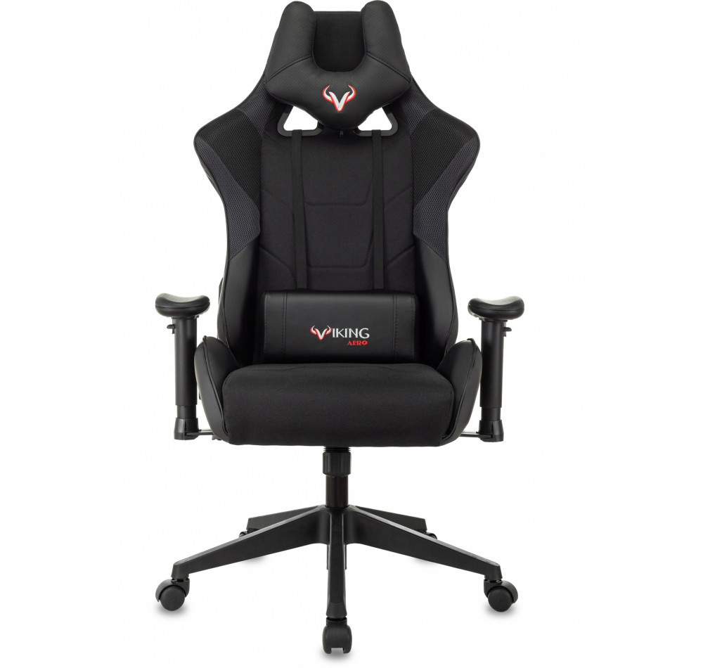 Кресло игровое Zombie VIKING 4 AERO Edition черный ткань/эко.кожа с подголов. крестов. пластик