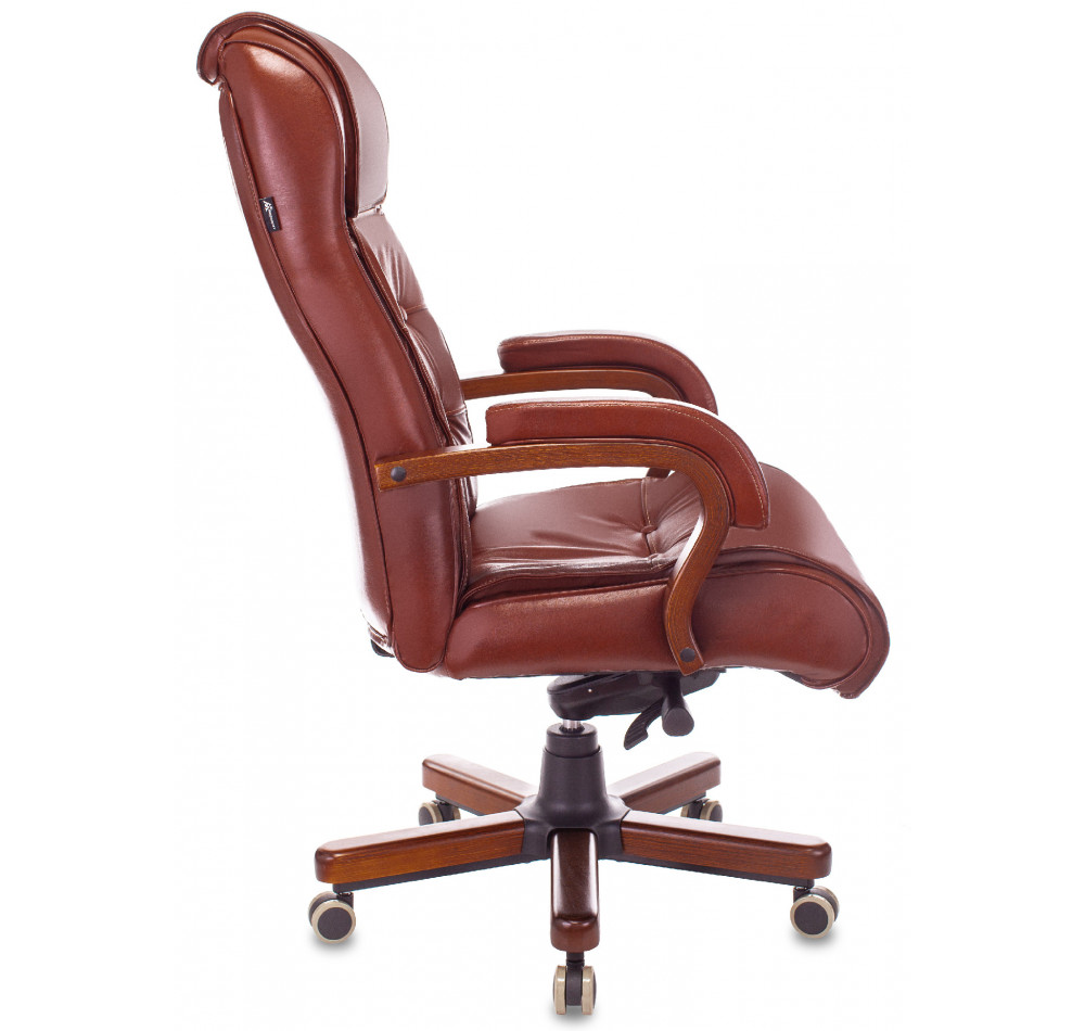 Кресло руководителя Бюрократ T-9926WALNUT светло-коричневый Leather Eichel кожа крестов. металл/дерево