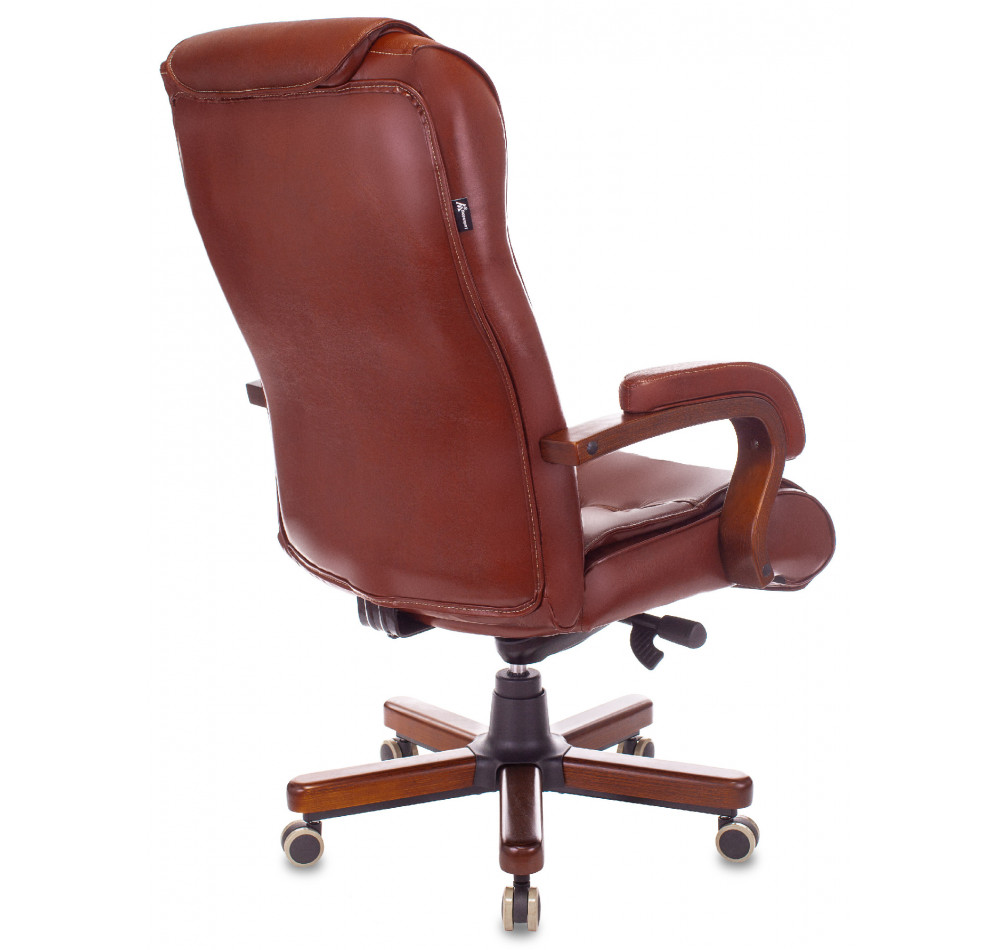 Кресло руководителя Бюрократ T-9926WALNUT светло-коричневый Leather Eichel кожа крестов. металл/дерево