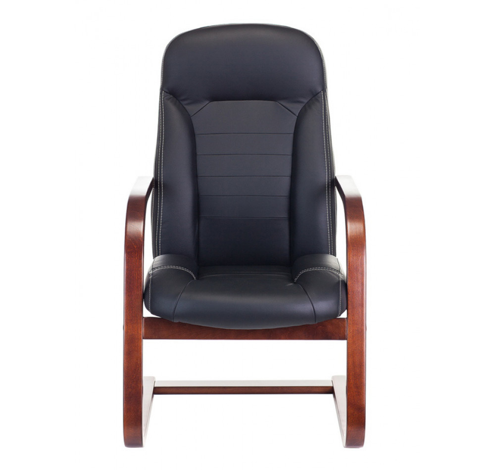Кресло офисное Бюрократ T-9923WALNUT-AV черный кожа полозья дерево коричневый