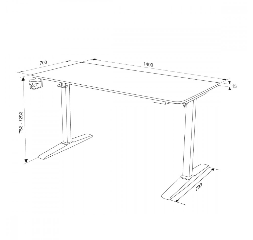 Стол регулируемый по высоте Knight TABLE T3 белый