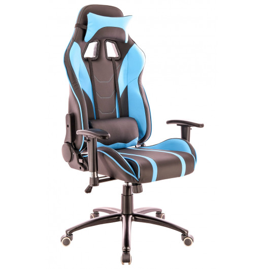 Геймерское кресло Everprof Lotus S16 Экокожа Голубой/Черный