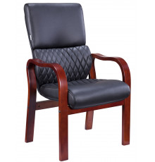 Стул руководителя Everprof President Wood CF Экокожа Черный