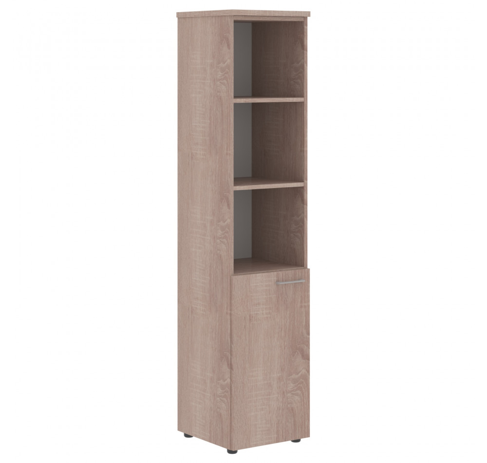 Шкаф колонка с глухой малой дверью (L) и топом XHC 42.5(L) Дуб Сонома 432х432х1955 XTEN