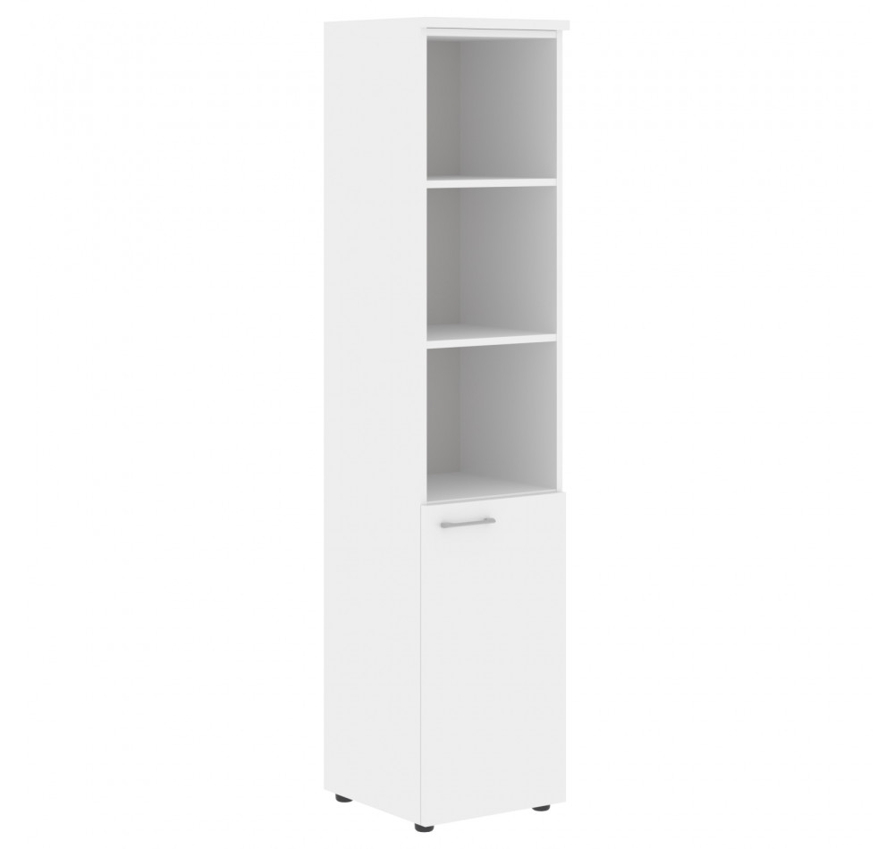 Шкаф колонка с глухой малой дверью (R) и топом XHC 42.5(R) Белый 432х432х1955 XTEN