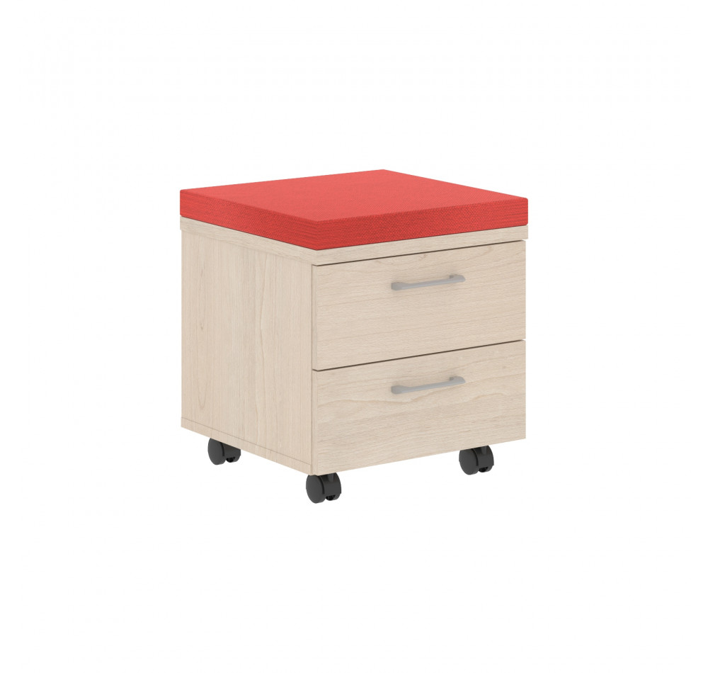 Тумба с подушкой XMC-2D.1A Бук тиара/Красный 26-22 465х465х520 XTEN