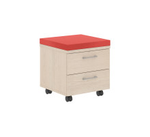 Тумба с подушкой XMC-2D.1A Бук тиара/Красный 26-22 465х465х520 XTEN
